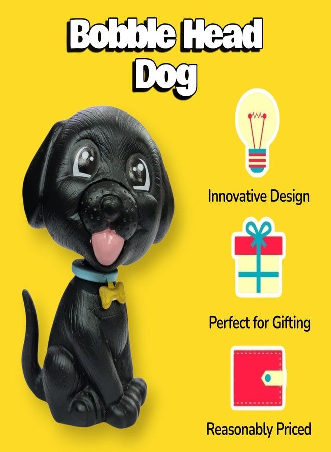 RIANZ® Bobble Head Dog for Car Dashboard, Home & Office | Cute Puppy Figurine Toy | Wobble Head Dog Showpiece for Gift & Decoration (Black) - Image 2